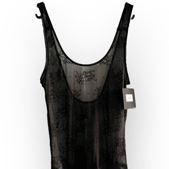 NWT Calvin Klein BLACK RUNWAY Women Textured Sleeveless lace Bodysuit Lingerie S - Picture 4 of 5